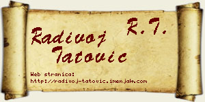 Radivoj Tatović vizit kartica